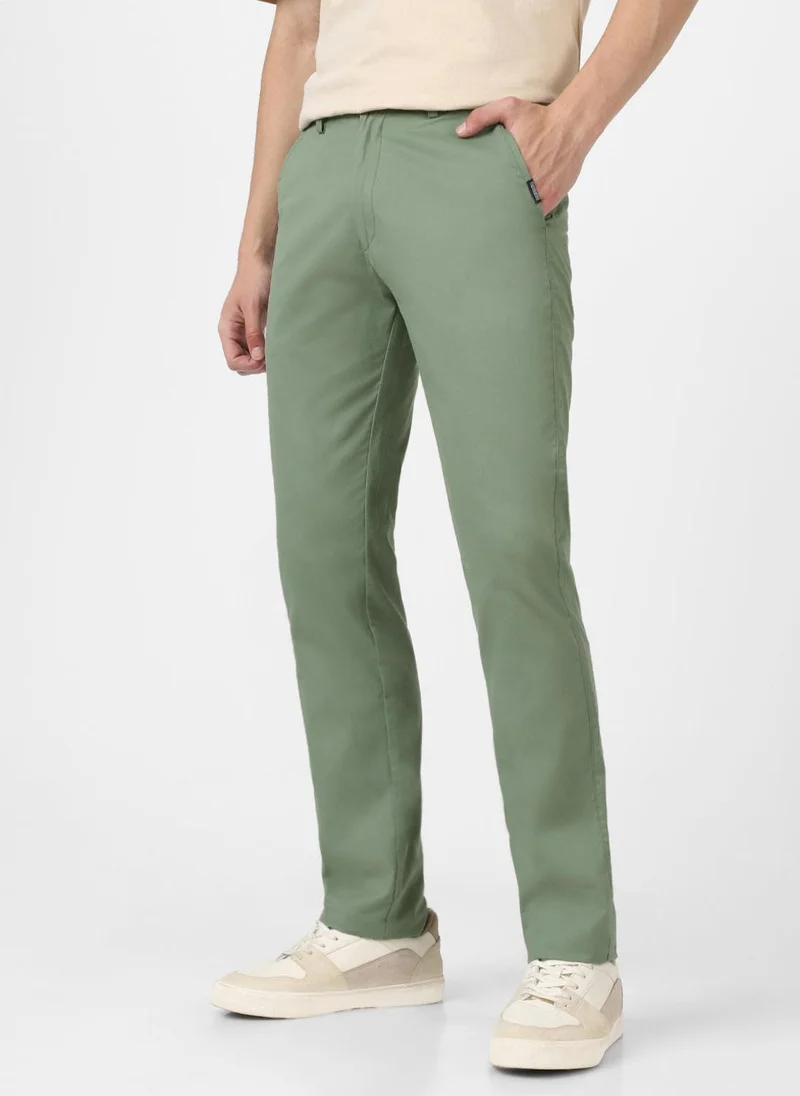 Urbano Fashion  Urbano Fashion Men's Green Cotton Slim Fit Casual Chinos Trousers for Men | Best Price UAE